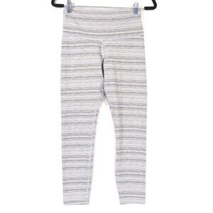 Lululemon Leggings Size 8 High Times Pant Cyber Striped White Silver